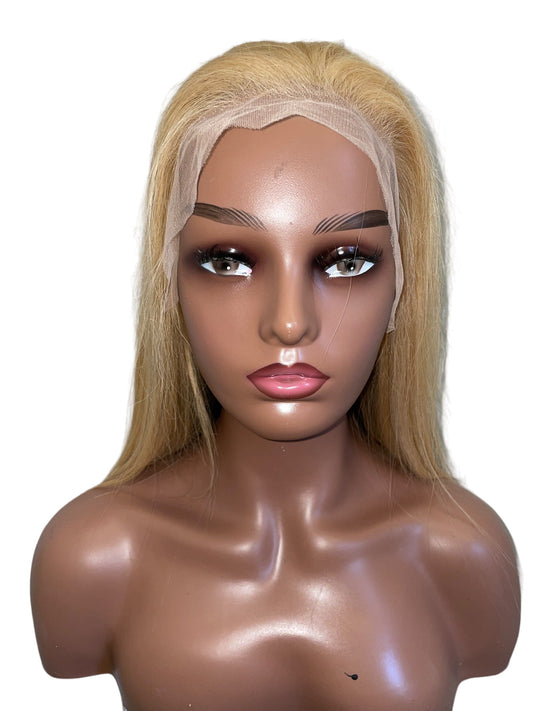 Perruque Front lace wig Cheveux brésiliens Tye and Dye blond lisses Gloria-1