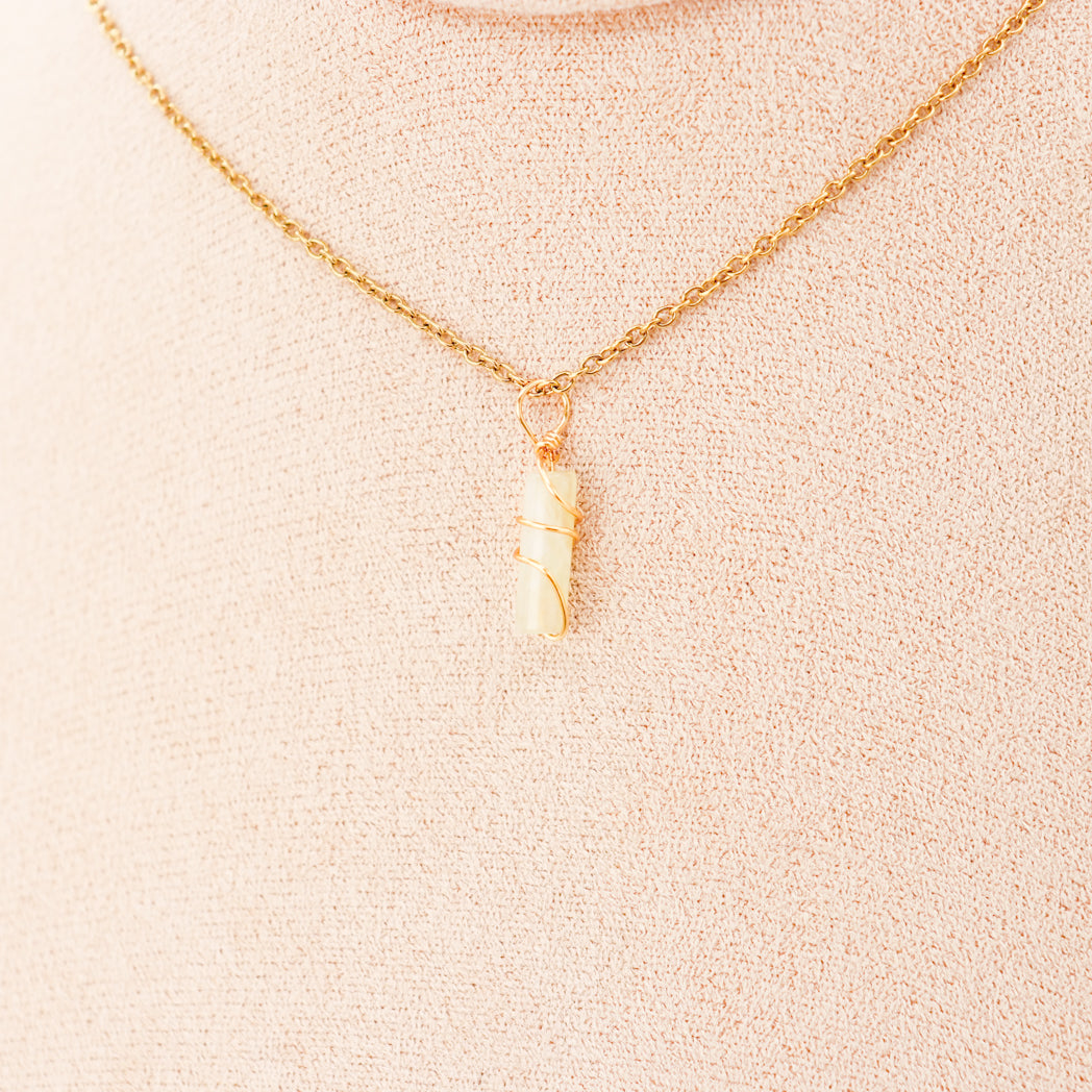 Pendentif | Mini piliers en Jade "Fleurs de prunier"-10