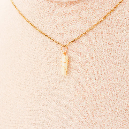 Pendentif | Mini piliers en Jade "Fleurs de prunier"-10