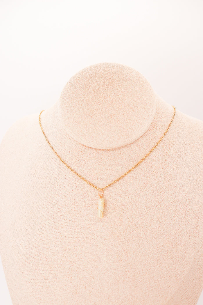 Pendentif | Mini piliers en Jade "Fleurs de prunier"-9