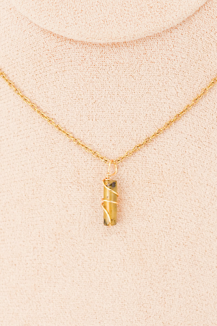 Pendentif | Mini piliers en Jade "Fleurs de prunier"-12