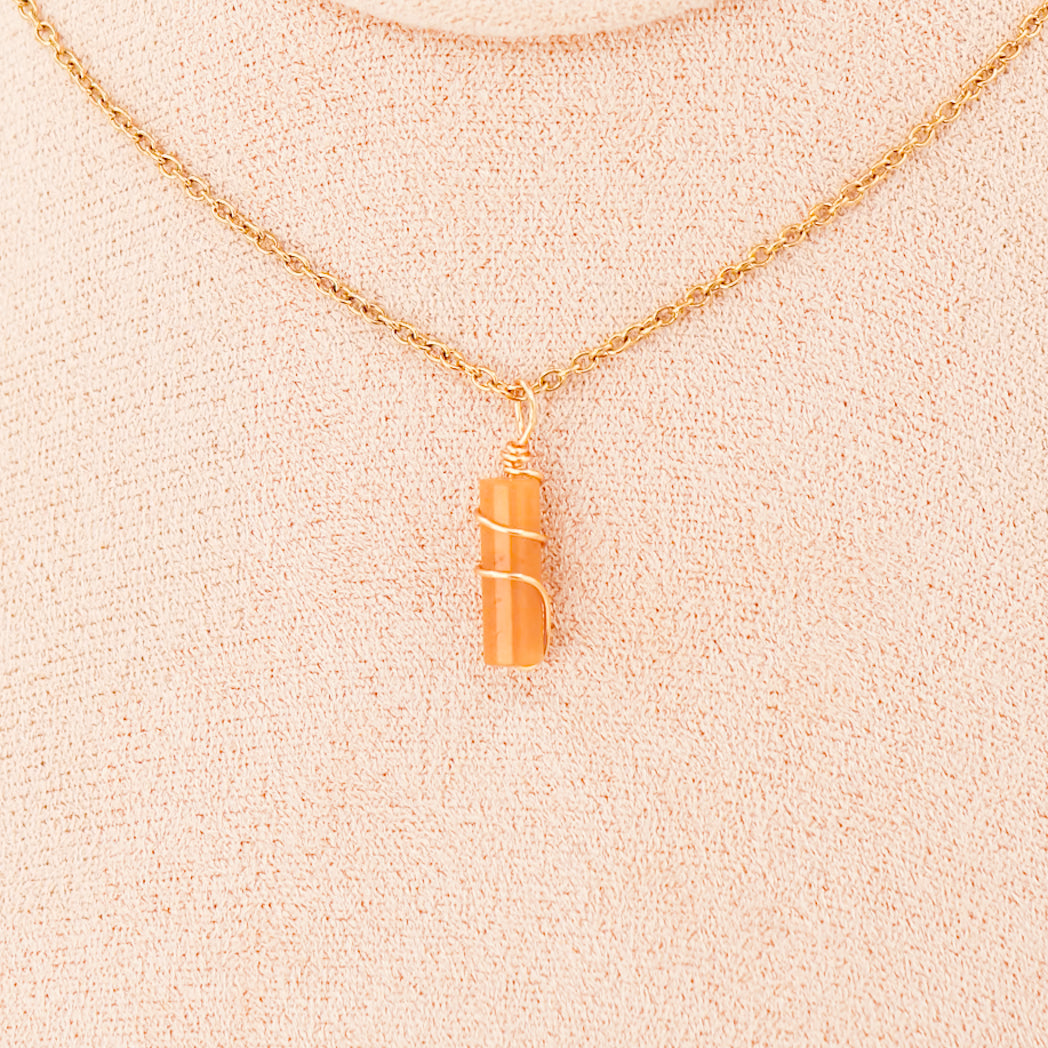 Pendentif | Mini piliers en Jade "Fleurs de prunier"-8