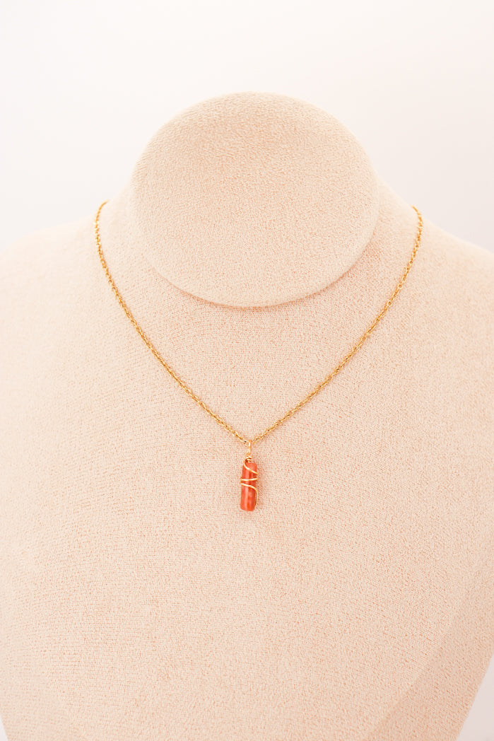 Pendentif | Mini piliers en Jade "Fleurs de prunier"-5
